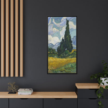 Van Gogh - Wheat Field with Cypresses - Museum Collection - Framed Canvas Print