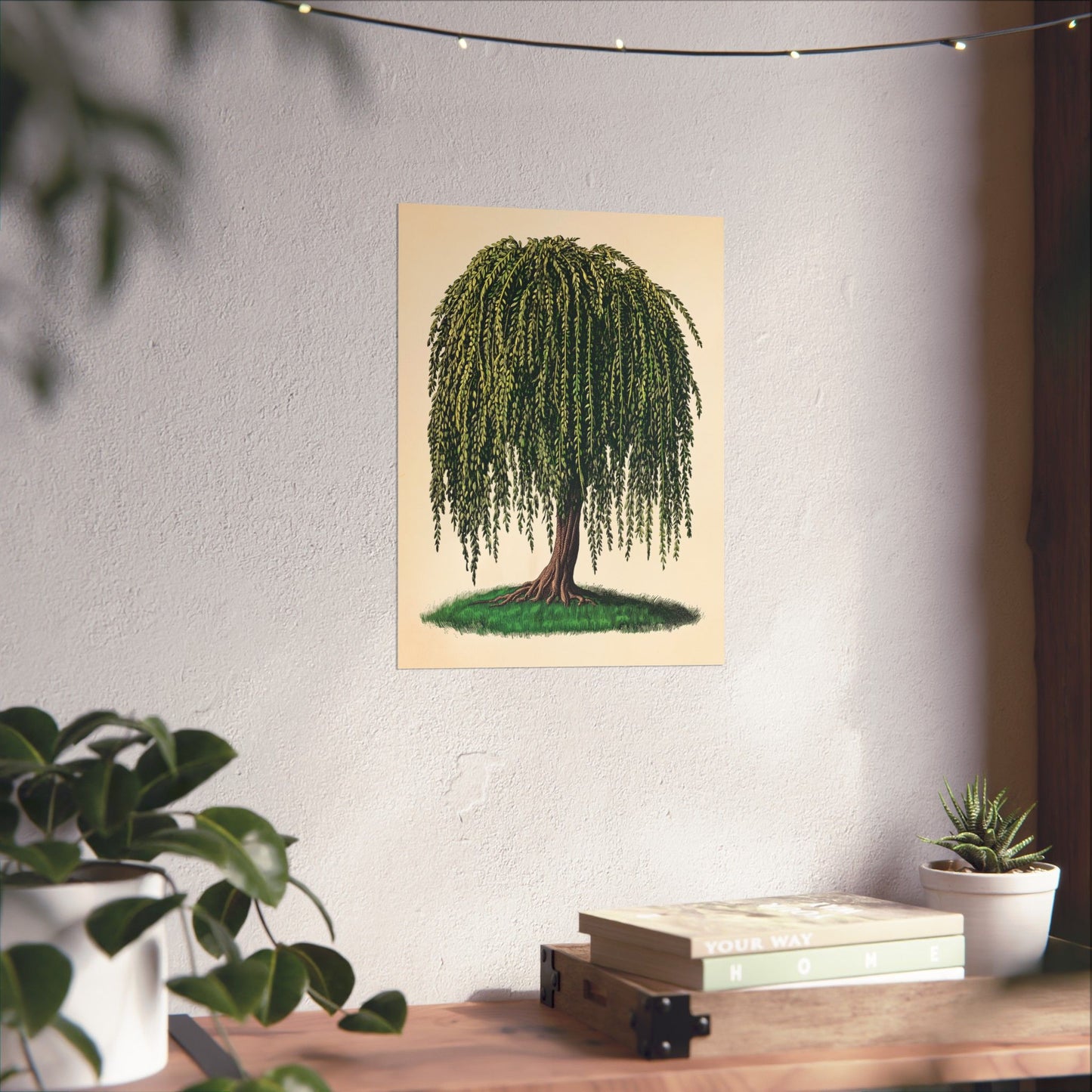 Weeping Willow Vintage Botanical Art Print - Matte Poster - Vintage Botanical Wall Art