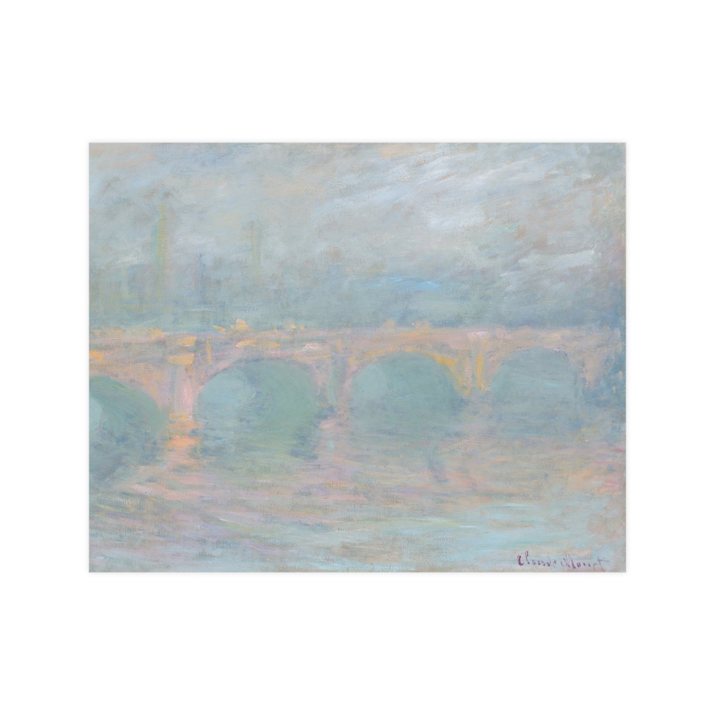 Waterloo Bridge London at Sunset - Monet Fine Art Poster