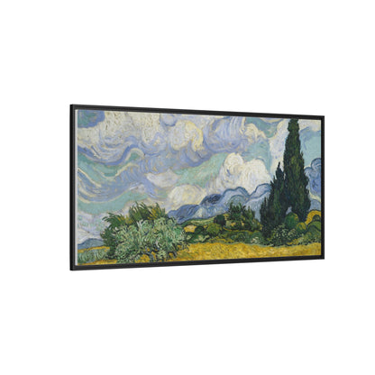 Van Gogh - Wheat Field with Cypresses - Museum Collection - Framed Canvas Print
