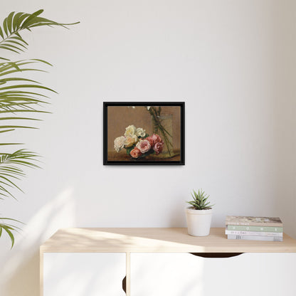Henri Fantin-Latour : Roses and Lilies (1888) - Giclee Fine Art Print - Museum Collection Framed Canvas Print