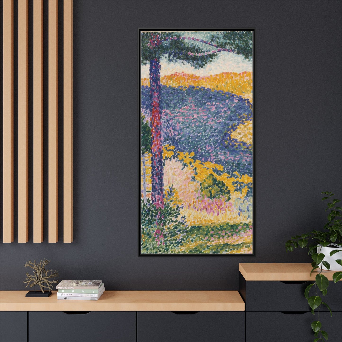 Valley with Fir Shade on the Mountain - Museum Collection - Framed Canvas Print