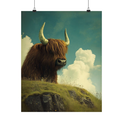 Highland Cow Whimsical Fine Art Print