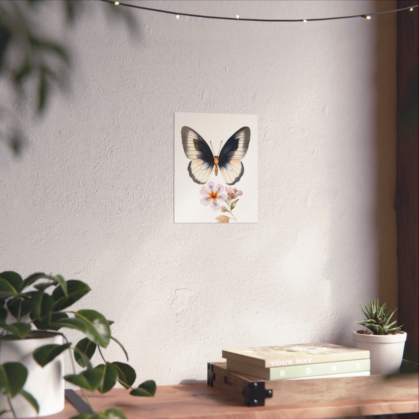 Vintage Butterfly Botanical Print - Matte Vertical Poster - Elegant Wall Art for Nature Lovers