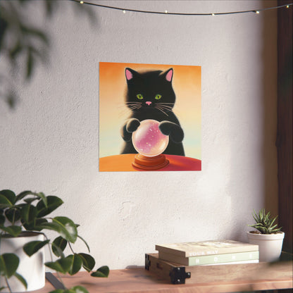 Fortune Telling Cat - Fine Art Print - Whimsical Animals - Posters - Art for Cat Lovers - Wall Art