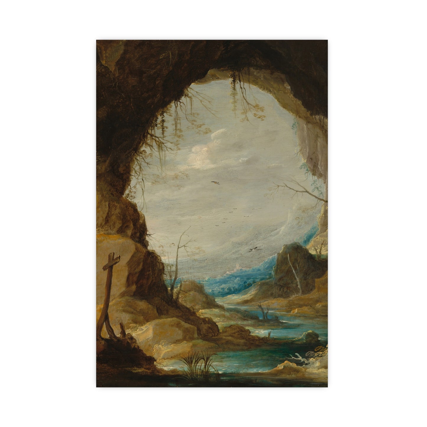 Vista from a Grotto - Romantic Cave Landscape Fine Art Poster