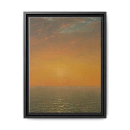 John Frederick Kensett : Sunset on the Sea (1872) - Museum Collection - Framed Canvas Print