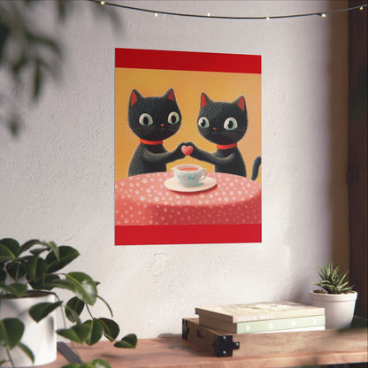 Cat Café - Loving Life - Matte Vertical Posters - Perfect Wall Art for Cat Lovers
