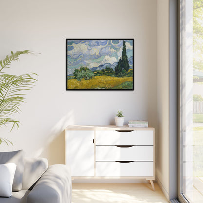 Van Gogh - Wheat Field with Cypresses - Museum Collection - Framed Canvas Print