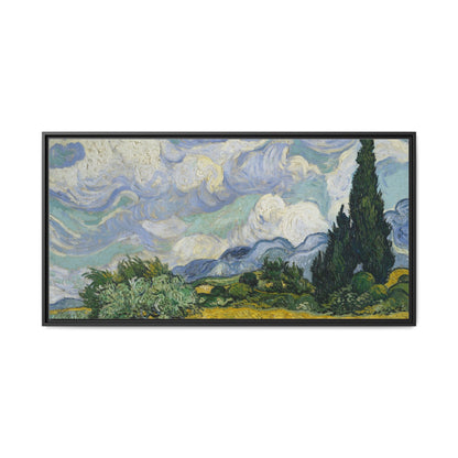 Van Gogh - Wheat Field with Cypresses - Museum Collection - Framed Canvas Print