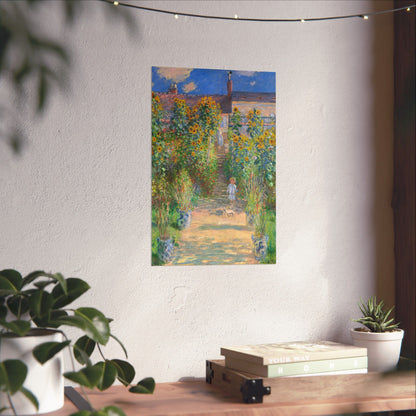 Monet - Garden at Vétheuil Sunflower Fine Art Print