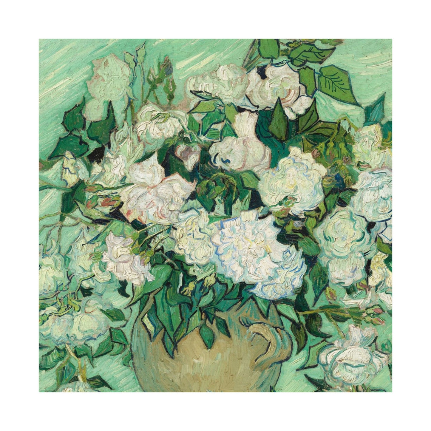 White Roses Painting - Fine Art Prints - Vintage Painting Prints - Elegant Floral - Matte Vertical Poster - White Roses Art Print