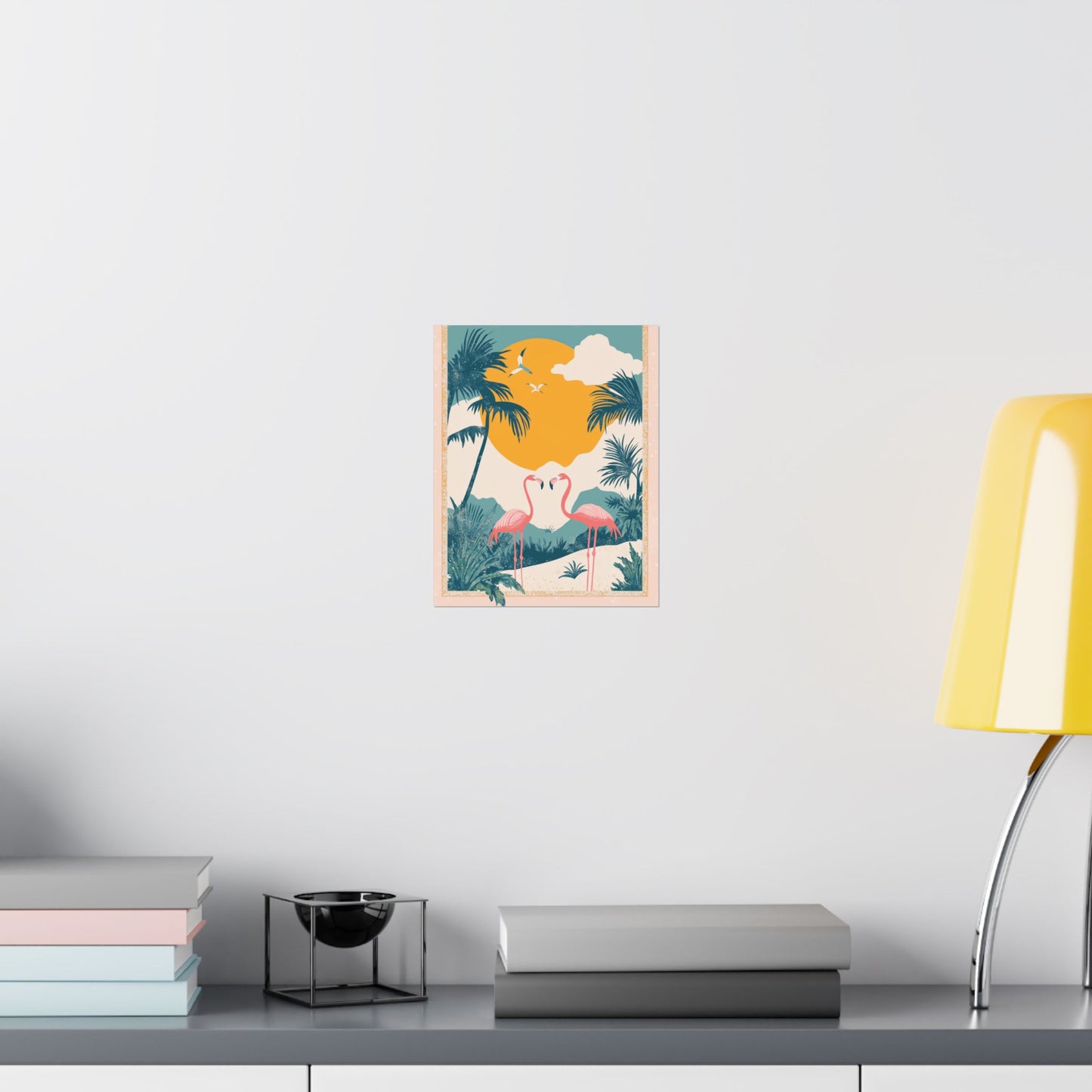 Welcome to Miami - Tropical Flamingo Poster - Boho Wall Art - Bohemian Art Prints - Home Décor