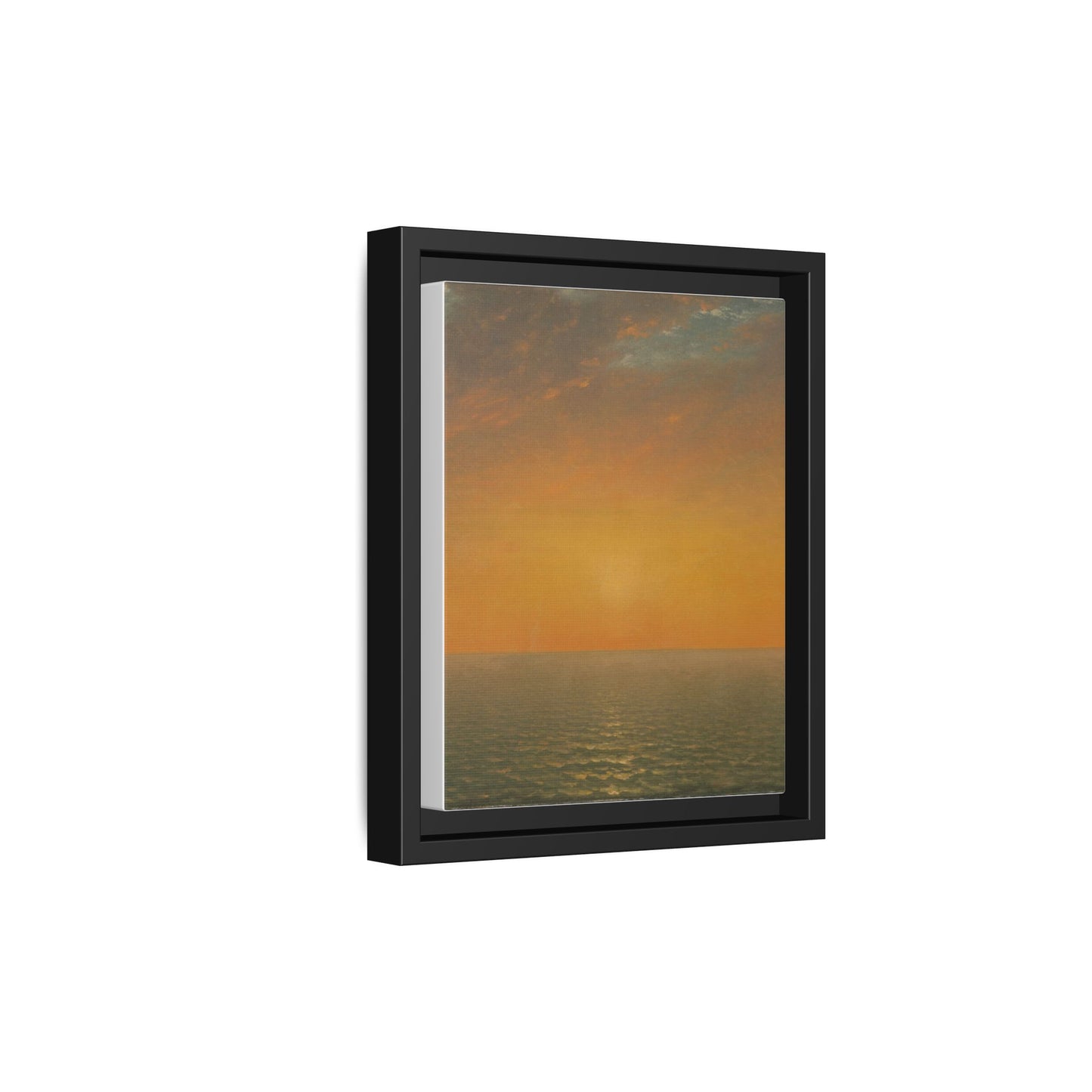 John Frederick Kensett : Sunset on the Sea (1872) - Museum Collection - Framed Canvas Print