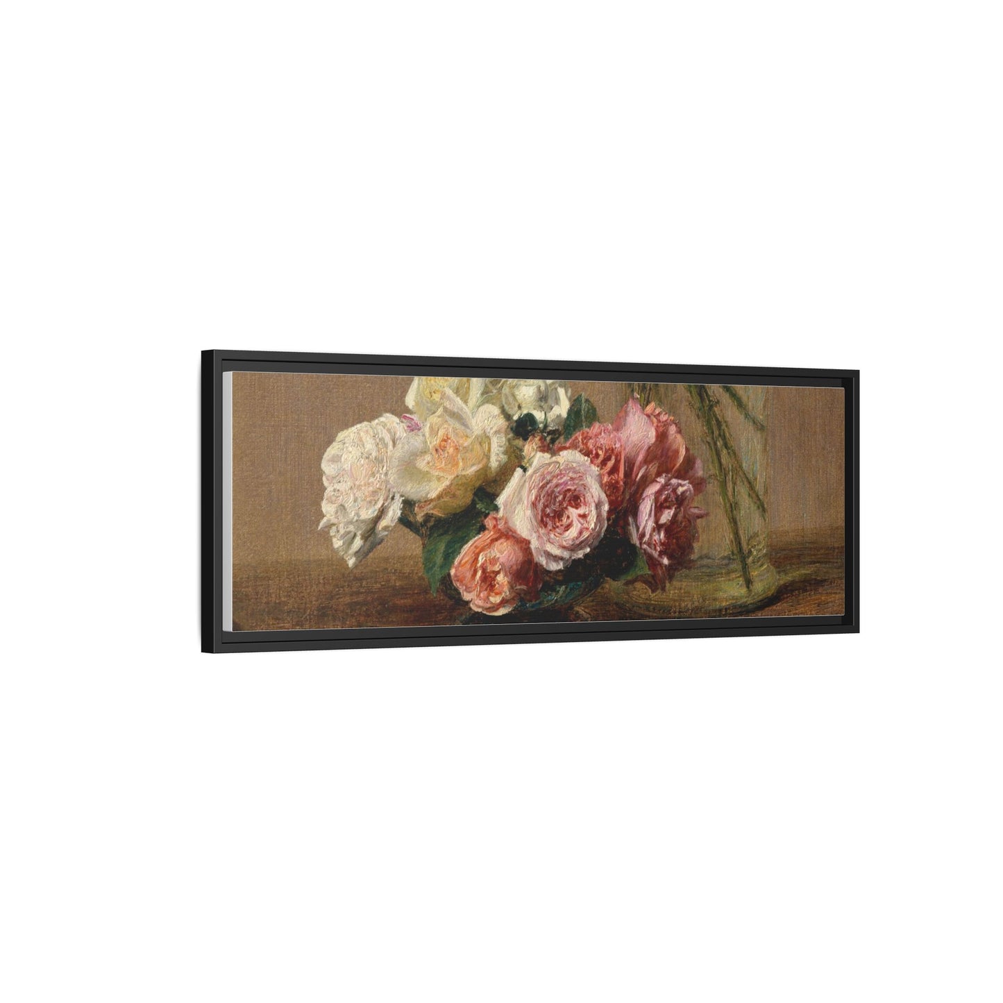 Henri Fantin-Latour : Roses and Lilies (1888) - Giclee Fine Art Print - Museum Collection Framed Canvas Print