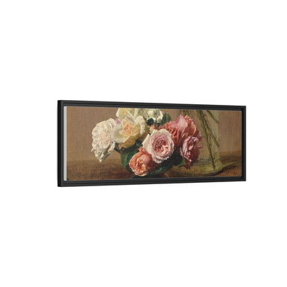 Henri Fantin-Latour : Roses and Lilies (1888) - Giclee Fine Art Print - Museum Collection Framed Canvas Print
