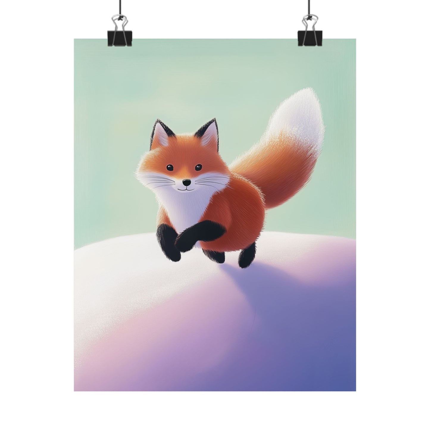 Playful Fox  - Whimsical Animals Wall Art - Cute Animal Posters -  Love Foxes - Vertical Poster