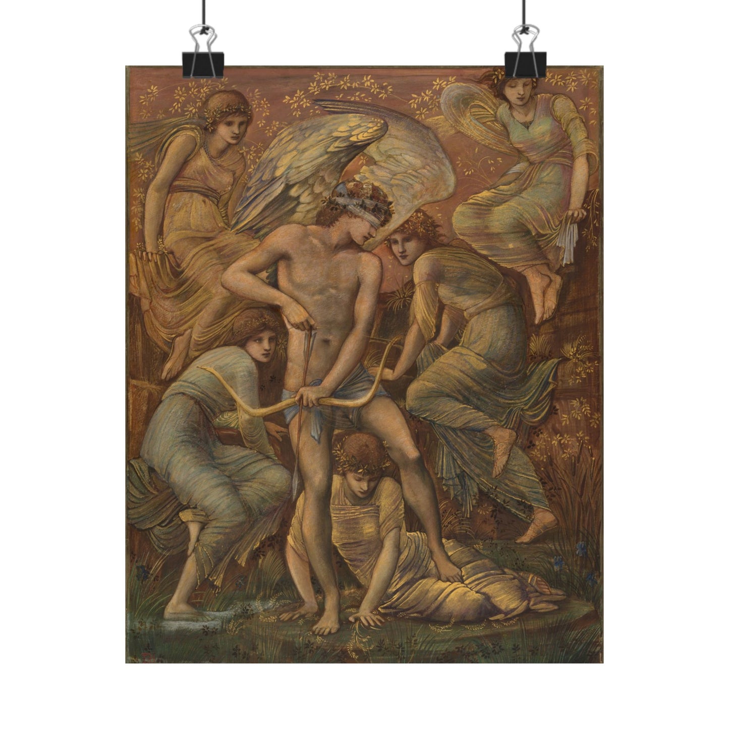 Cupid's Hunting Fields - 1924 - Vintage Fine Art Print - Classic Matte Vertical Poster - Ethereal - Angelic Artwork