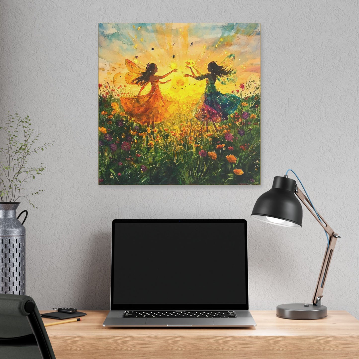 Waking the Sun - Fairies & Flowers Collection - Wall Art - on Canvas
