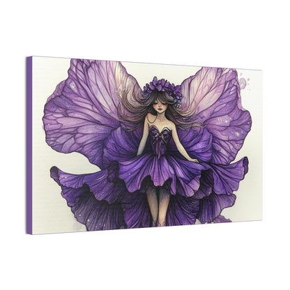 A Violet Affair - Fairies & Flowers Collection - Wall Art - on Canvas