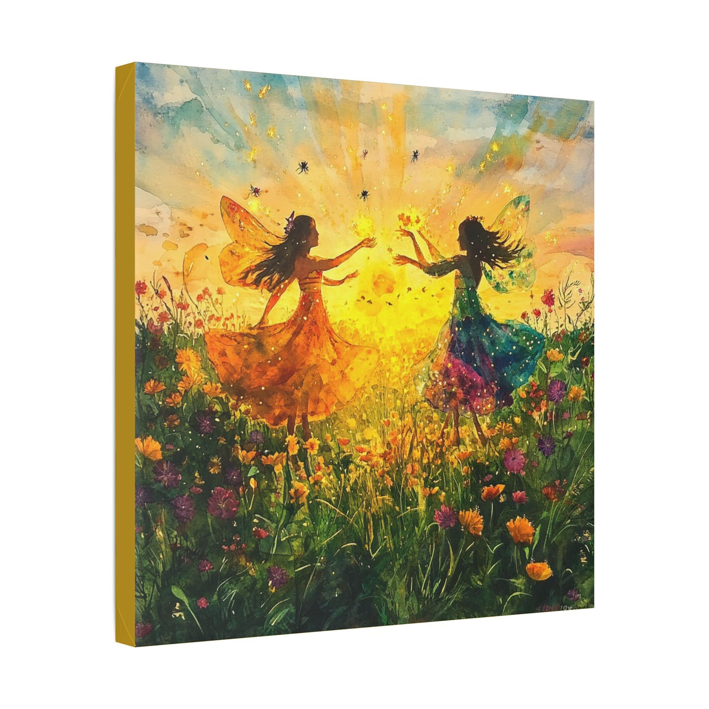 Waking the Sun - Fairies & Flowers Collection - Wall Art - on Canvas