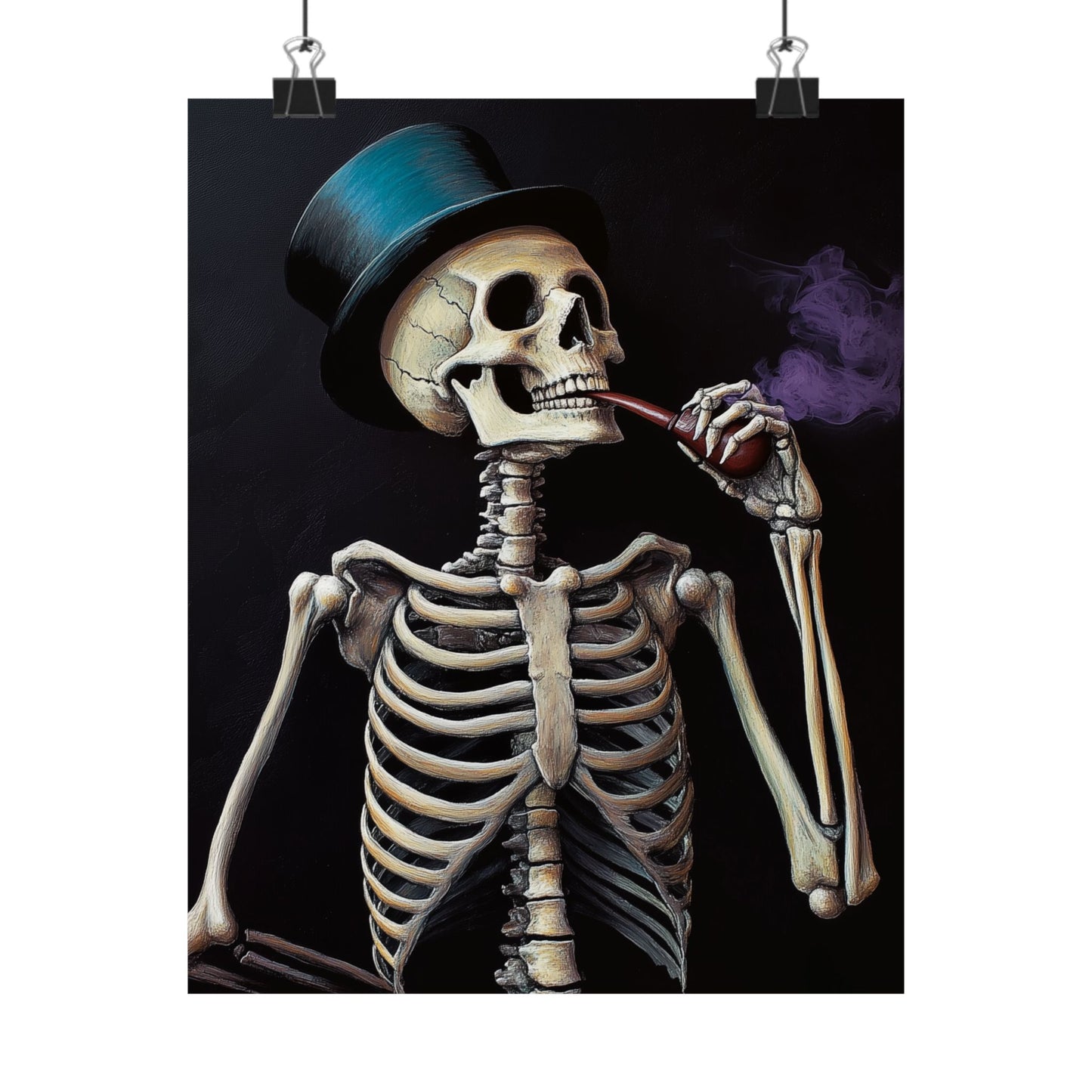 Dapper Skeleton Portrait Poster - Gothic Posters - Vertical Poster - Perfect for Halloween Party Décor