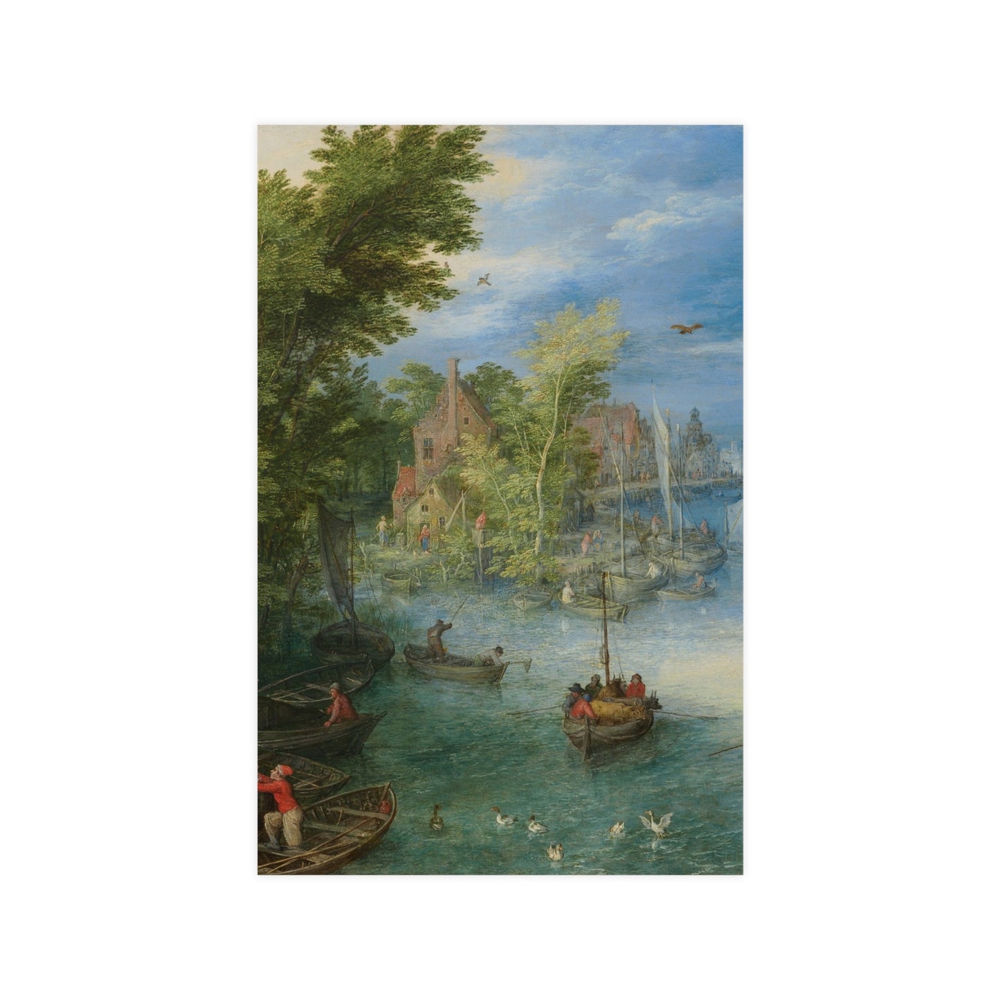 River Landscape Scene - Dutch Golden Age - Vintage Fine Art Print
