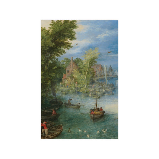 River Landscape Scene - Dutch Golden Age - Vintage Fine Art Print