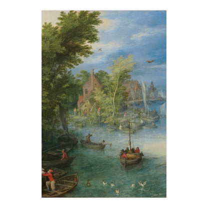 River Landscape Scene - Dutch Golden Age - Vintage Fine Art Print