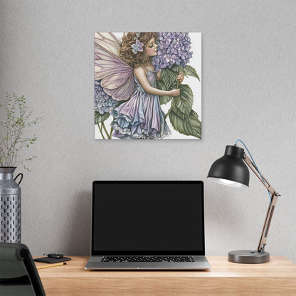 Purple Hydrangea - Flowers & Fairies Collection - Fine Art Print on Canvas