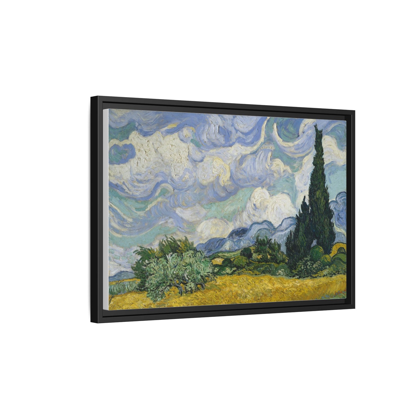Van Gogh - Wheat Field with Cypresses - Museum Collection - Framed Canvas Print