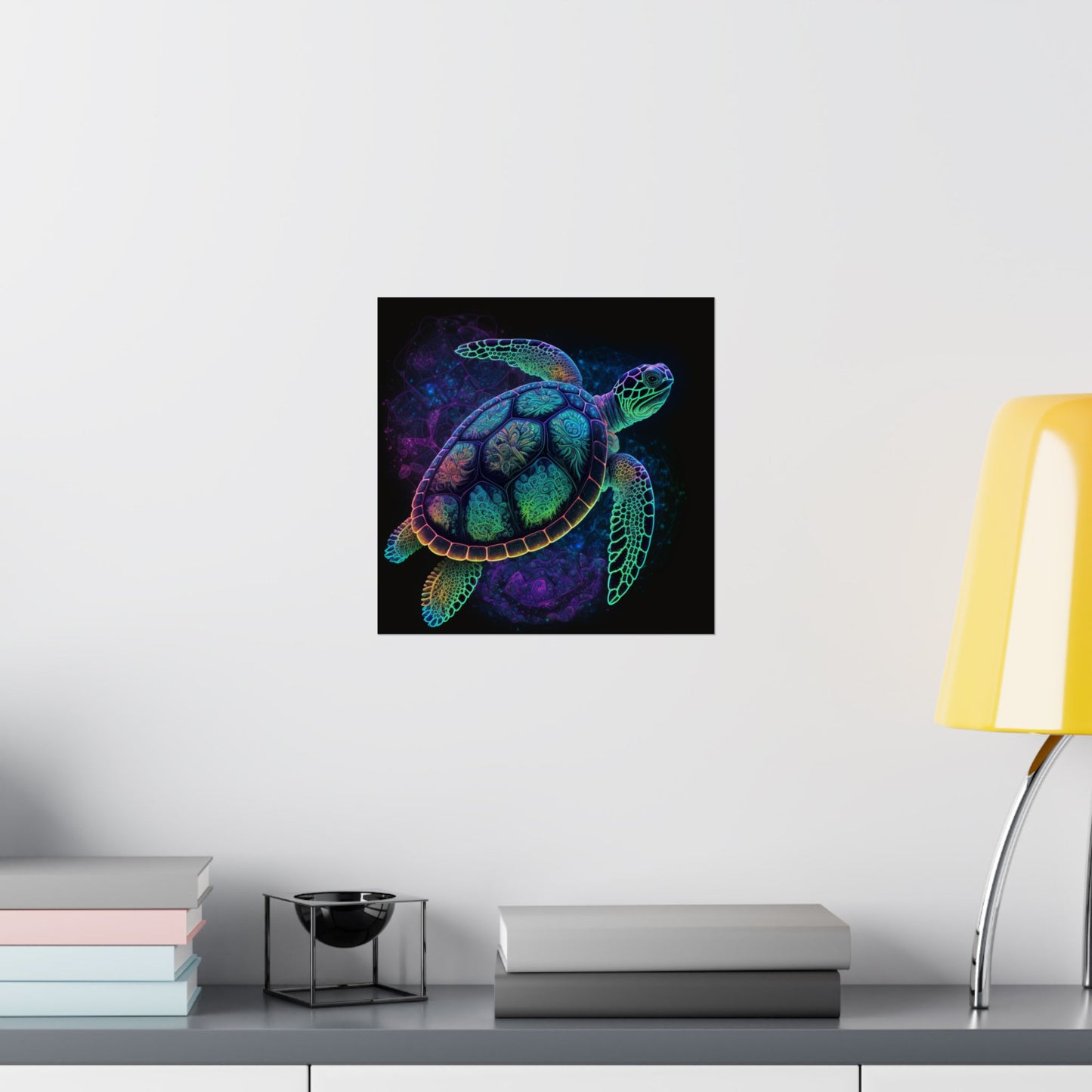 Trippy Turtle - Nautical Fine Art Print - Matte Vertical Poster - Ocean Art for Beach Lovers