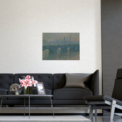 Waterloo Bridge Gray Weather - Monet Fine Art Poster