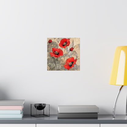 Pretty Poppy Fine Art Print - Floral Matte Vertical Poster – Artwork for Home Décor