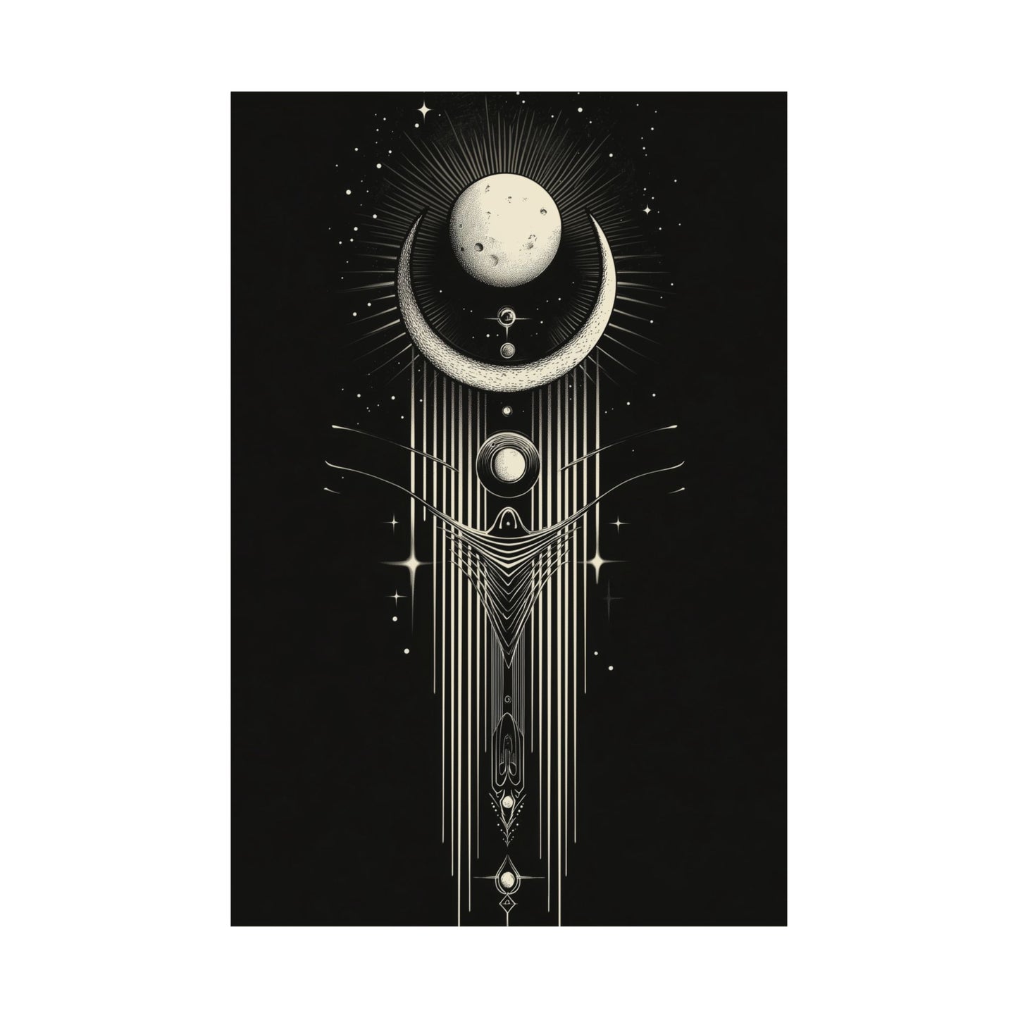 Guided by the Moon - Fine Art Print - Cosmic Poster - Celestial Wall Art - Astronomy Lovers - Space - Ethereal