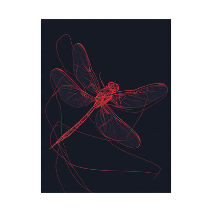 Red Dragonfly Fine Art Print -  Matte Poster – Modern Wall Art for Nature Lovers - Minimalist