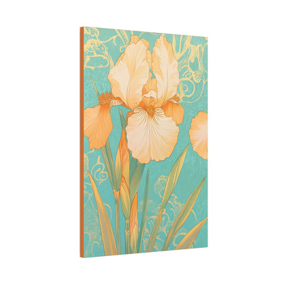 Iris Flowers on Turquois - Stretched Canvas