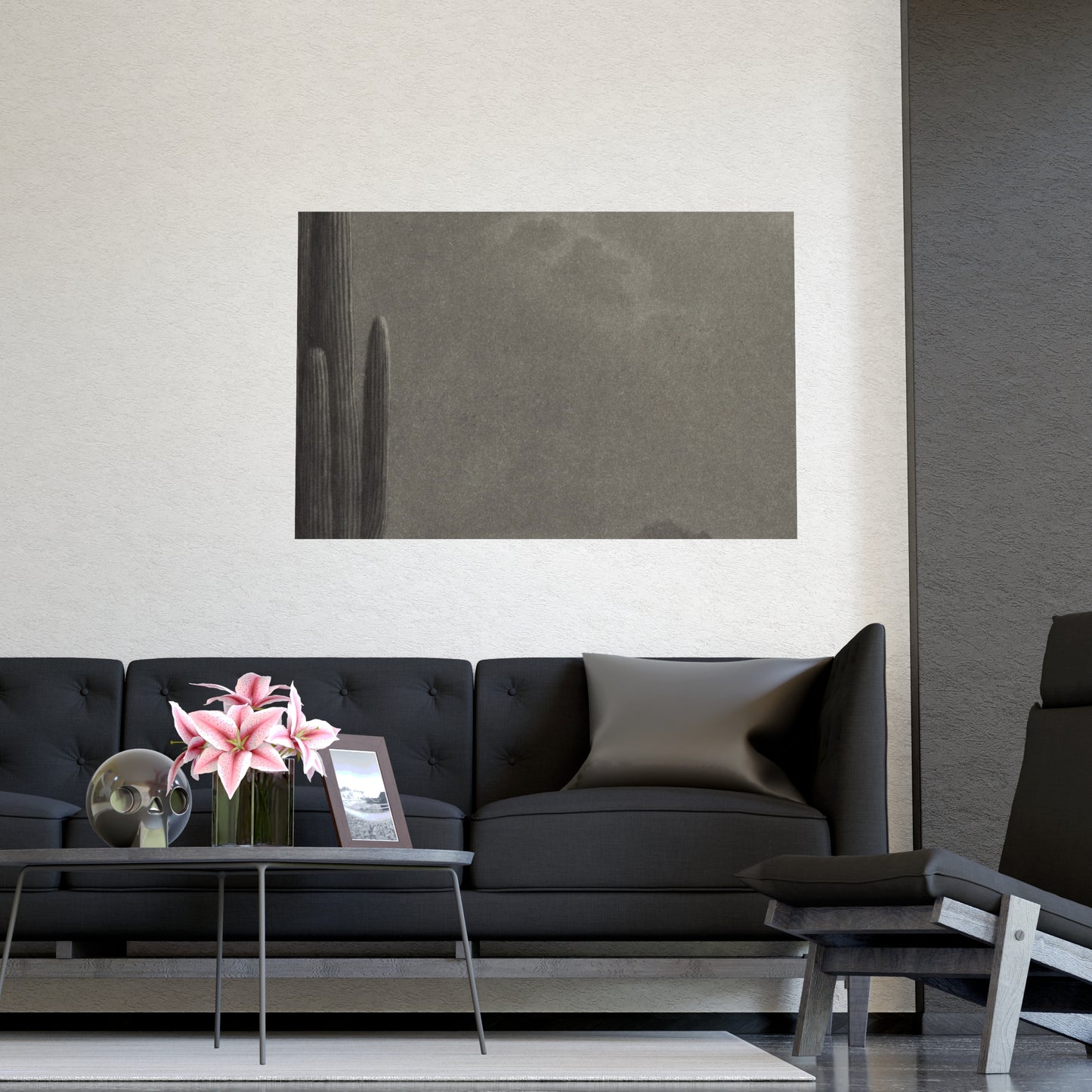 New Moon and Evening Star over Cactus- Celestial Fine Art Poster