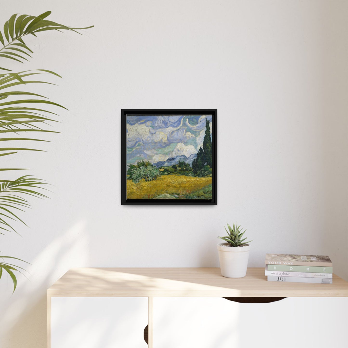 Van Gogh - Wheat Field with Cypresses - Museum Collection - Framed Canvas Print
