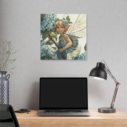 Blue Hydrangea - Flowers & Fairies Collection - Fine Art Print on Canvas