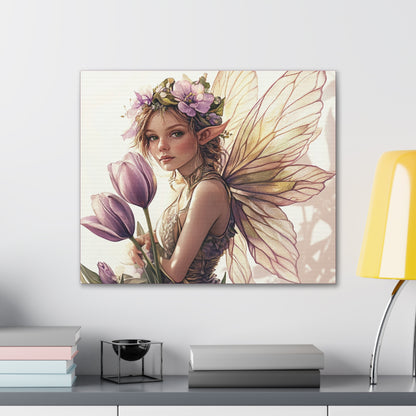 Tuesdays are for Tulips - Flowers & Fairies Collection - Fine Art Print on Canvas