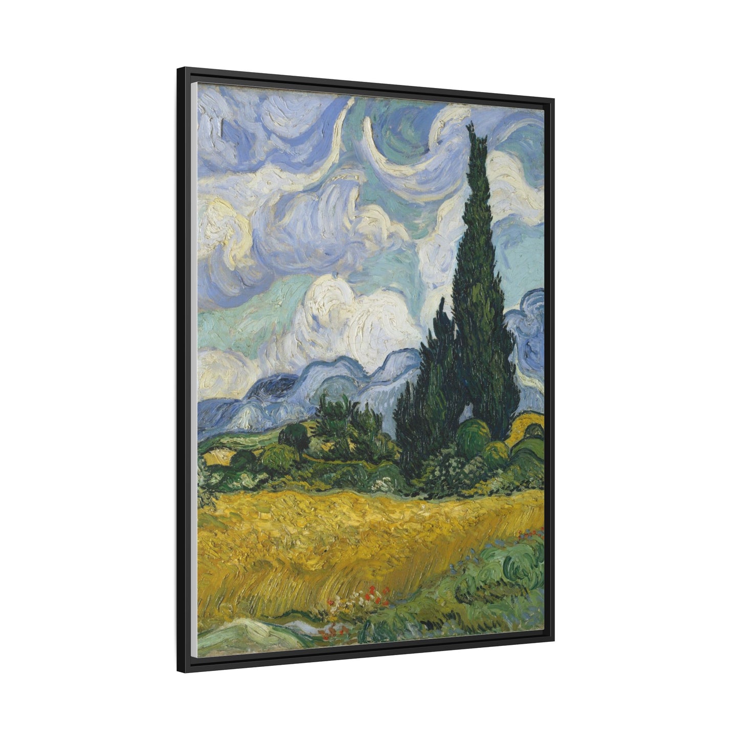 Van Gogh - Wheat Field with Cypresses - Museum Collection - Framed Canvas Print