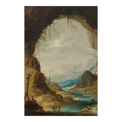 Vista from a Grotto - Romantic Cave Landscape Fine Art Poster