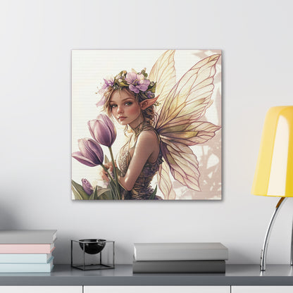 Tuesdays are for Tulips - Flowers & Fairies Collection - Fine Art Print on Canvas