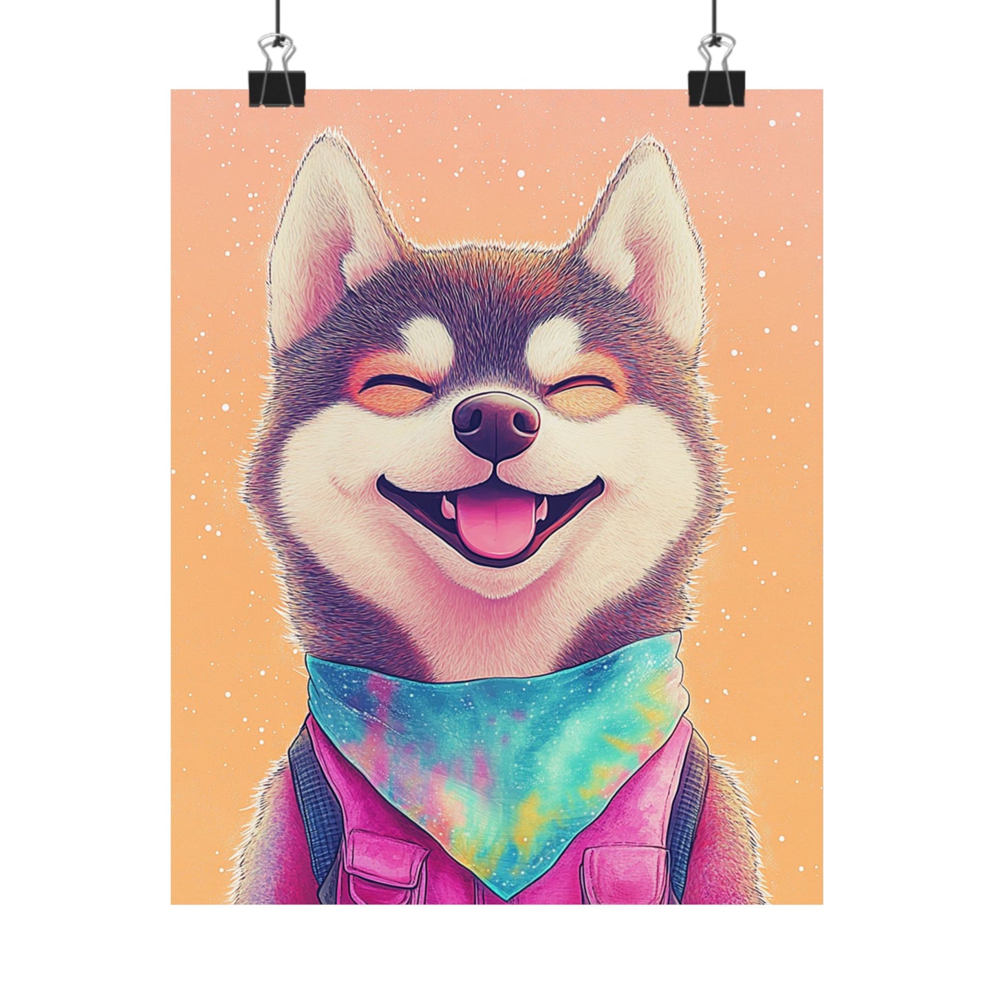 Shiba Inu So Happy - Matte Vertical Poster - Brighten Your Space with Joy - Love Dogs - Wall Art
