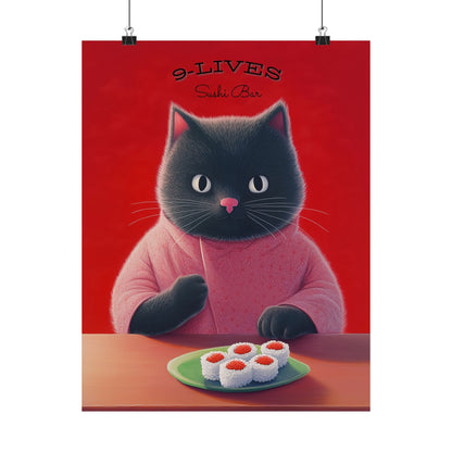 9 Lives Sushi Bar Art Print - Matte Vertical Posters