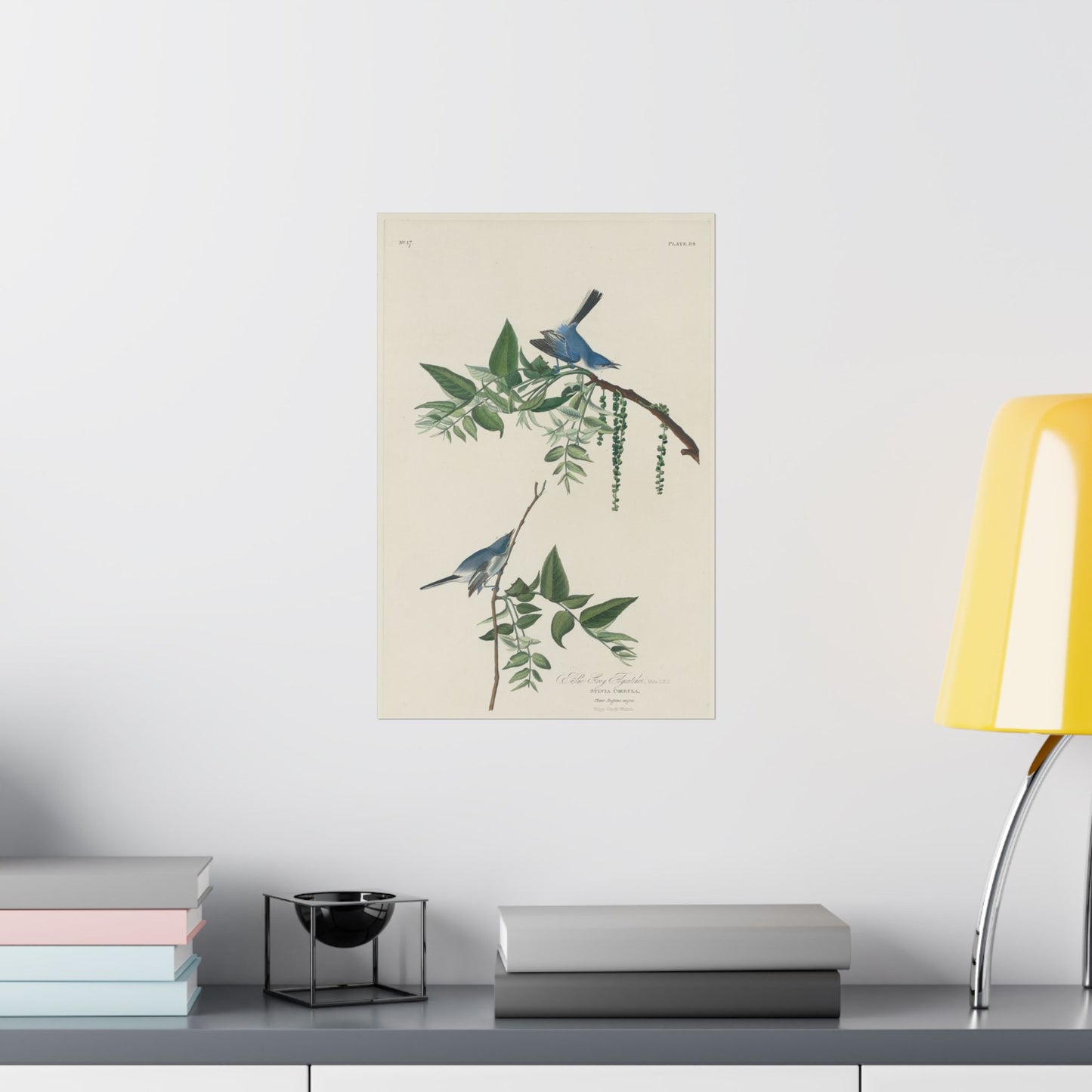 Vintage Bluebirds Botanical Print - Nature-Inspired Art - Matte Vertical Poster with Bluebirds