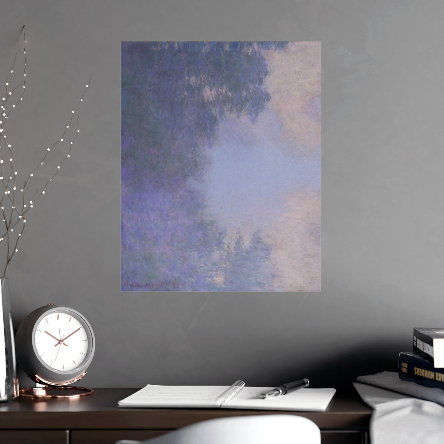 Branch of the Seine near Giverny in Mist - Monet Fine Art Poster