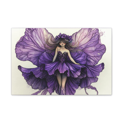 A Violet Affair - Fairies & Flowers Collection - Wall Art - on Canvas