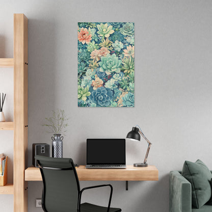 Succulents in Pastel - Secret Garden Collection - Fine Art Print on Canvas